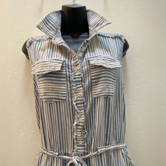 Mono B Jumpsuit Blue & Cream Size L - Picture 6 of 11